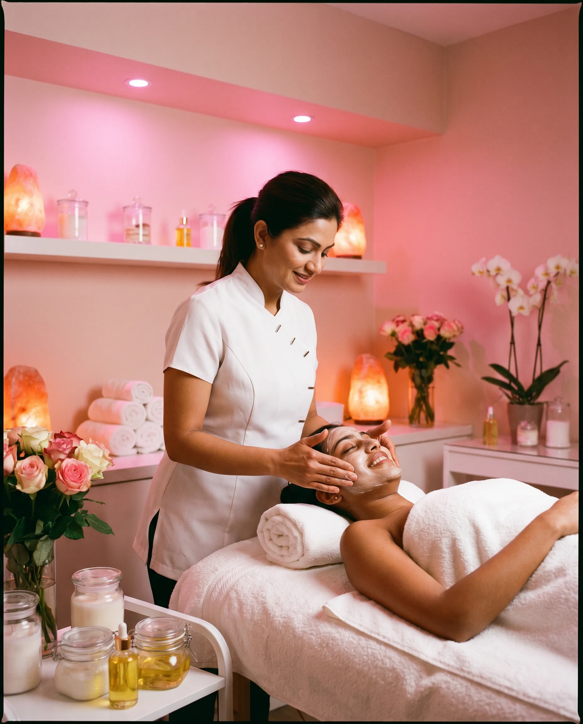 Beauty parlor facial treatment